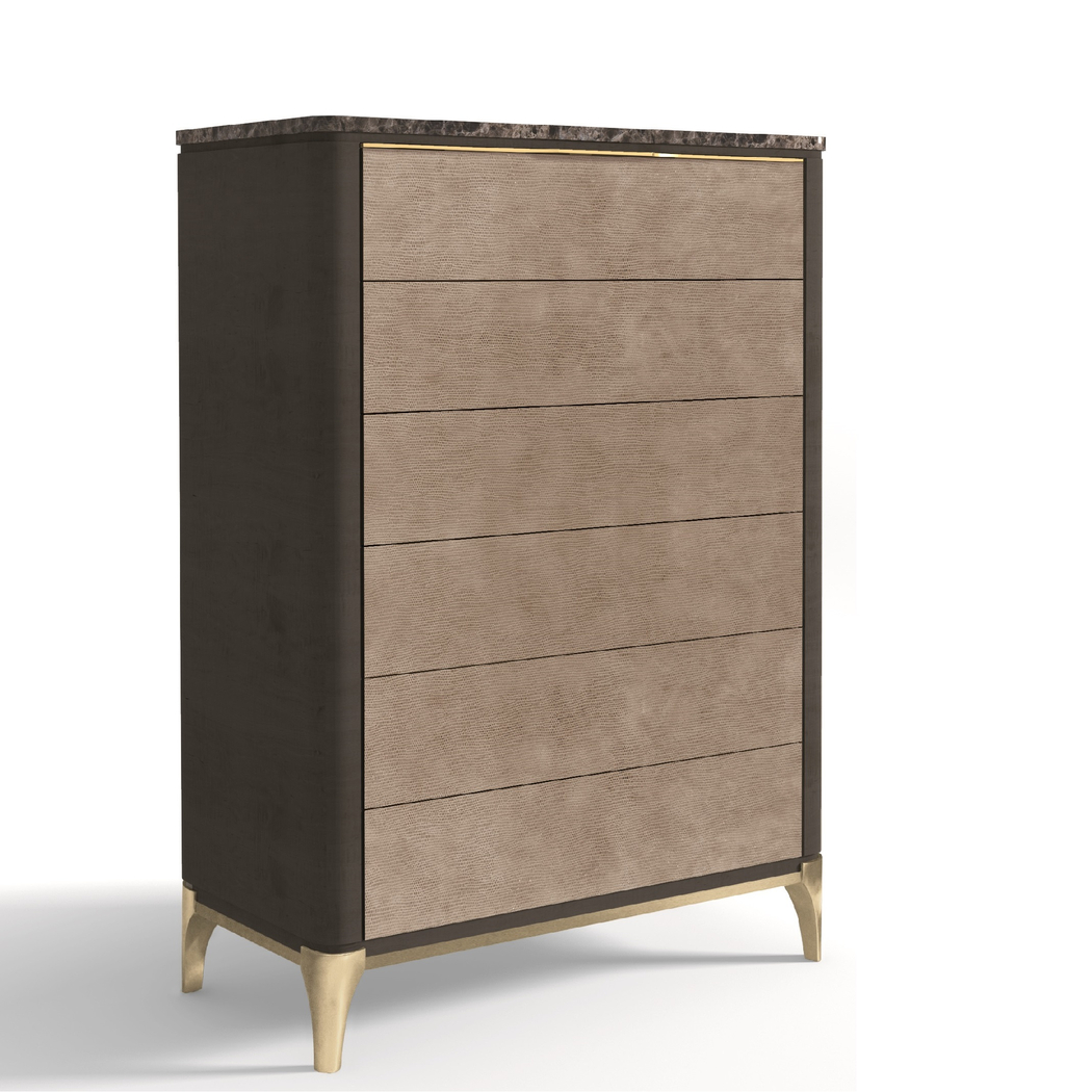 chiffonier marble top & leather front
                                    soho evolution Hurtado