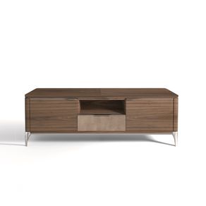 tv furniture wooden top & leather front soho
                            evolution Hurtado